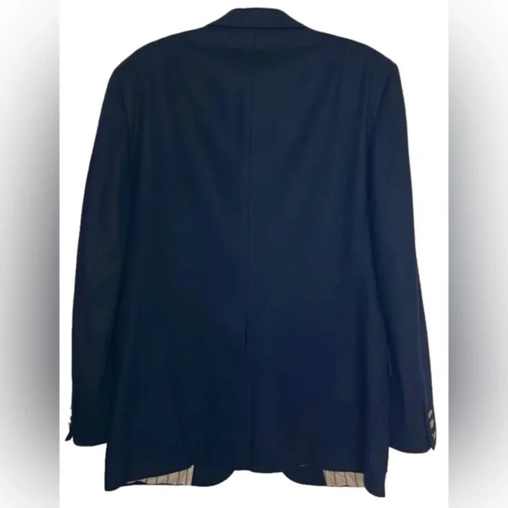 Kingsridge 100%‎ PURE WOOL USA🇺🇸TAILORED 2 Button Blazer Shoulder Pads LARGE